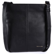 Ashwood Leather - Black Leather Crossbody Bag with a Zip & Flap Over Pocket  - CB5