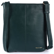 Ashwood Leather - Dark Green Leather Crossbody Bag with a Zip & Flap Over Pocket  - CB5