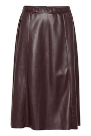 CREAM - CRAriana Faux Leather A-Line Skirt (2 colours)