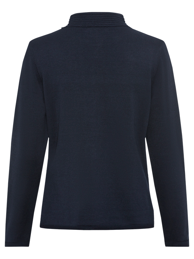 Olsen - Eva - Long Sleeve Zip Up Cardigan in Navy (11000050)