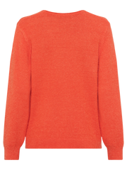 Olsen - V Neck Long Sleeve Jumper in Golden Orange Melange (11004234)