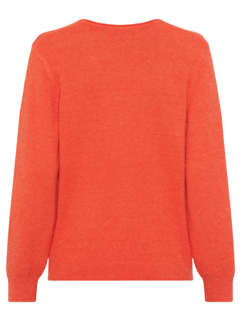 Olsen - V Neck Long Sleeve Jumper in Golden Orange Melange (11004234)