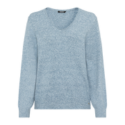 Olsen - V Neck Long Sleeve Jumper in Coronet Blue Melange (11004234)