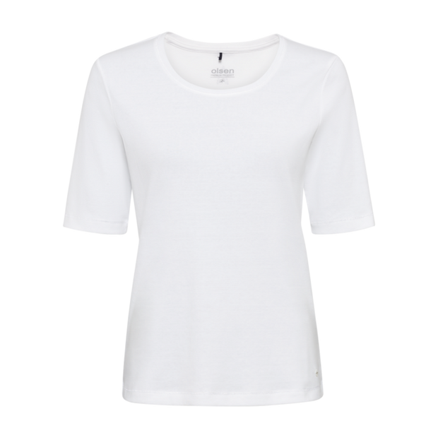 Olsen - Edda - Cotton Round Neck Short Sleeve T Shirt (11100177) (2 colours)