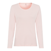 Olsen - Round Neck Long Sleeve Light Pink Tee (11100501)