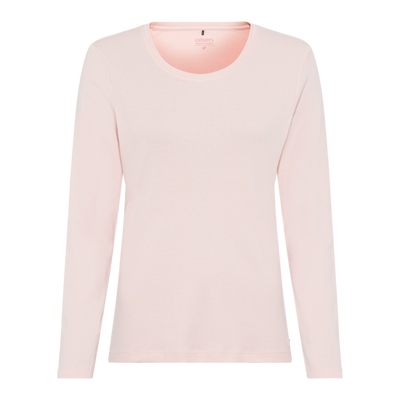 Olsen - Round Neck Long Sleeve Light Pink Tee (11100501)