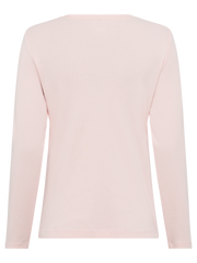 Olsen - Round Neck Long Sleeve Light Pink Tee (11100501)