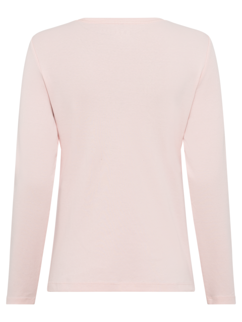 Olsen - Round Neck Long Sleeve Light Pink Tee (11100501)