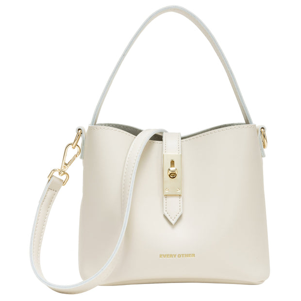 Every Other - Soft Mini Grab/Shoulder Bag with Clasp Fastening (12054) in Cream