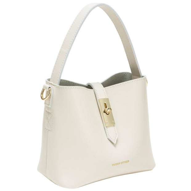 Every Other - Soft Mini Grab/Shoulder Bag with Clasp Fastening (12054) in Cream