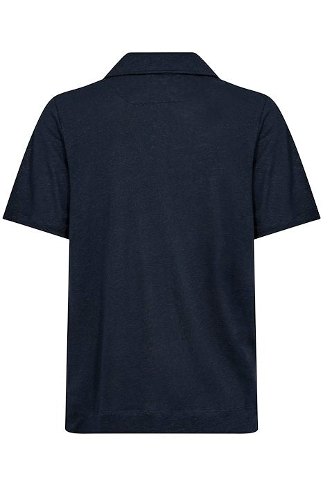 Part Two - NabaPW Short Sleeve Linen Mix Collard T Shirt (30309417)