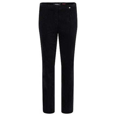 Robell – Marie - Straight Leg Full Length Cotton Velvet Trouser in Black (51414-54362)