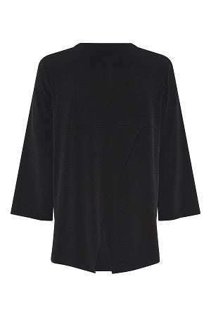 Tia Black Evening Top with Diamante Neckline