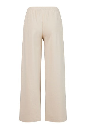 NOEN - Long Wide Leg Trousers in Beige with Elasticated Waist (81395-9480)