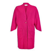 NOEN - 3/4 Sleeve Wool Jacket in Raspberry