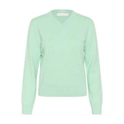 InWear - WallisIW Cotton V Neck Jumper in Dusty Aqua