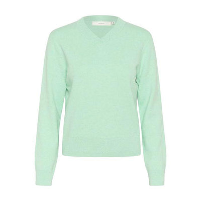 InWear - WallisIW Cotton V Neck Jumper in Dusty Aqua