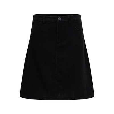 CREAM - CRCory A-Line Skirt Corduroy in Black