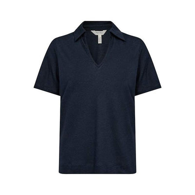 Part Two - NabaPW Short Sleeve Linen Mix Collard T Shirt (30309417)