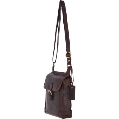 Ashwood Leather - Brandy Leather Crossbody Bag with Flap Over & Magnetic Closure - G24