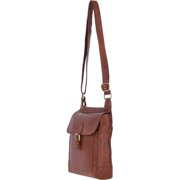 Ashwood Leather - Honey Tan Leather Crossbody Bag with Flap Over & Magnetic Closure - G24