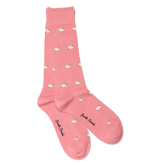 Swole Panda - Unisex Bamboo Socks - Pink Sheep (SP405-L)