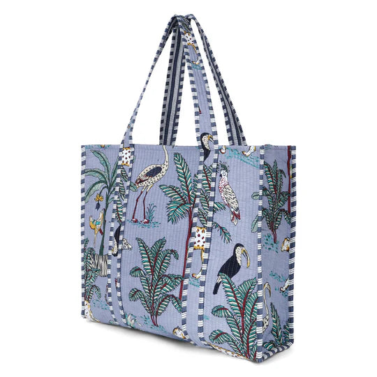 C Y C - The Ultimate Tote Bag - Stone Cotton Jungle Print (JT19)