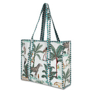 C Y C - The Ultimate Tote Bag - White Cotton Jungle Print (JT07)