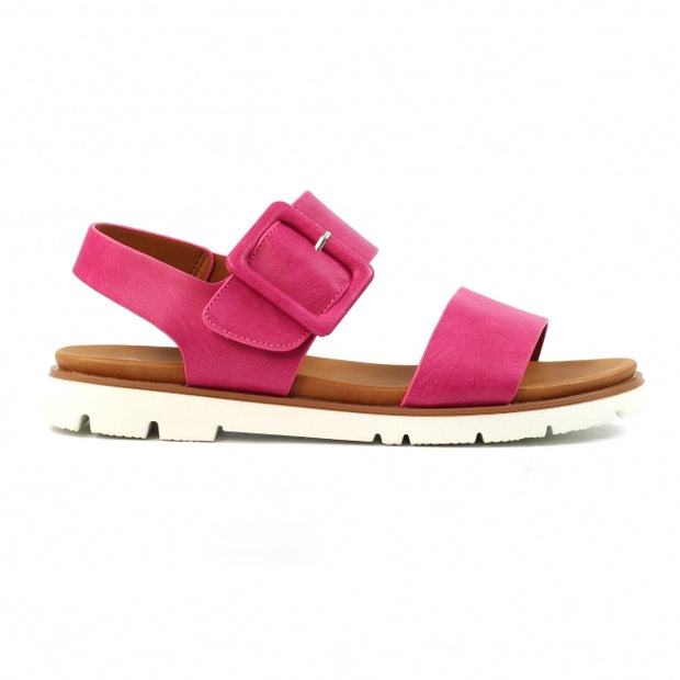 Lunar Shoes - Cher Flat Sandal in Fuschia Pink