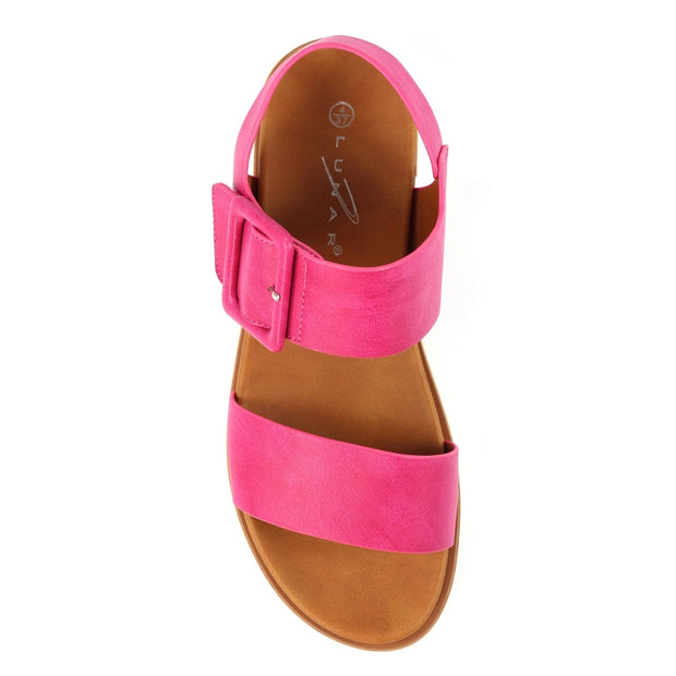 Lunar Shoes - Cher Flat Sandal in Fuschia Pink