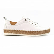 Lunar Shoes - Evie White Leather Shoe with Elasticated laces