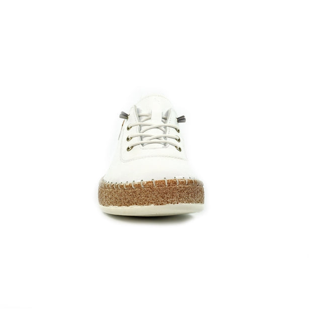 Lunar Shoes - Evie White Leather Shoe with Elasticated laces