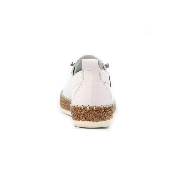 Lunar Shoes - Evie White Leather Shoe with Elasticated laces