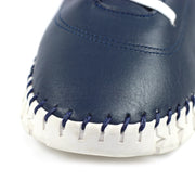 Lunar Shoes - St Austell Leather Plimsoll in Navy