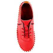 Lunar Shoes - St Ives Leather Plimsoll in Red