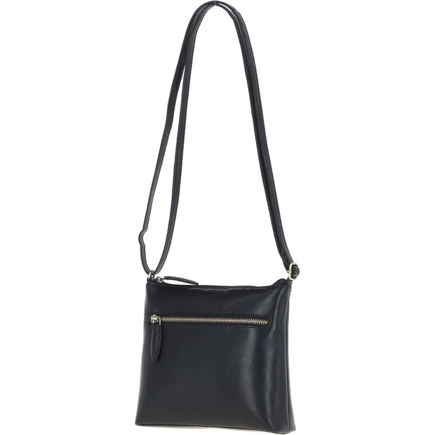 Ashwood Leather - Leather Black Crossbody Bag with Zip Closure - T-89