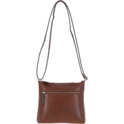 Ashwood Leather - Chestnut Leather Crossbody Bag with Zip Closure - T-89