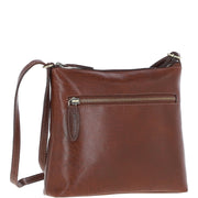 Ashwood Leather - Chestnut Leather Crossbody Bag with Zip Closure - T-89